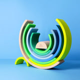 Wooden Rainbow Neon Green