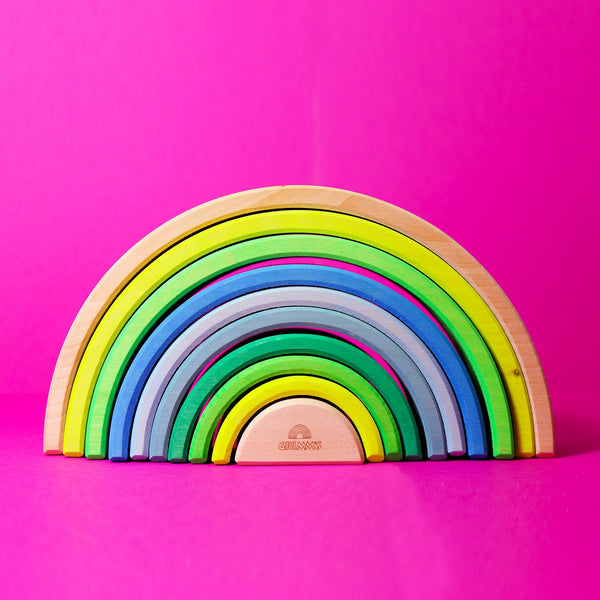 Wooden Rainbow Neon Green