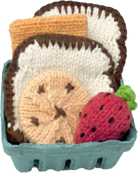 Knitted Cheese Sandwich, Strawberry & Chocolate Chip Cookie