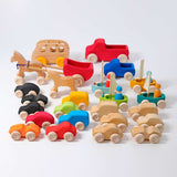 Monochrome wooden cars