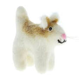 White Kitten Felted Wool Toy