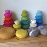 Blue Felted Stacking Stones