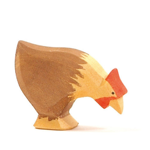 Hen brown pecking